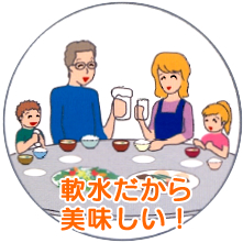 家庭用軟水機「軟水だからおいしい」